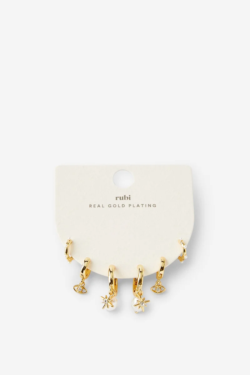 Rubi 3Pk Mid Earring